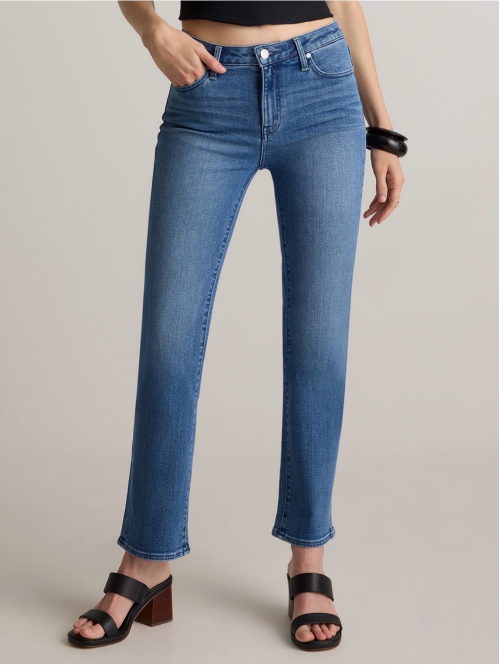 EUC Quince Mid Blue Straight-Leg Jeans